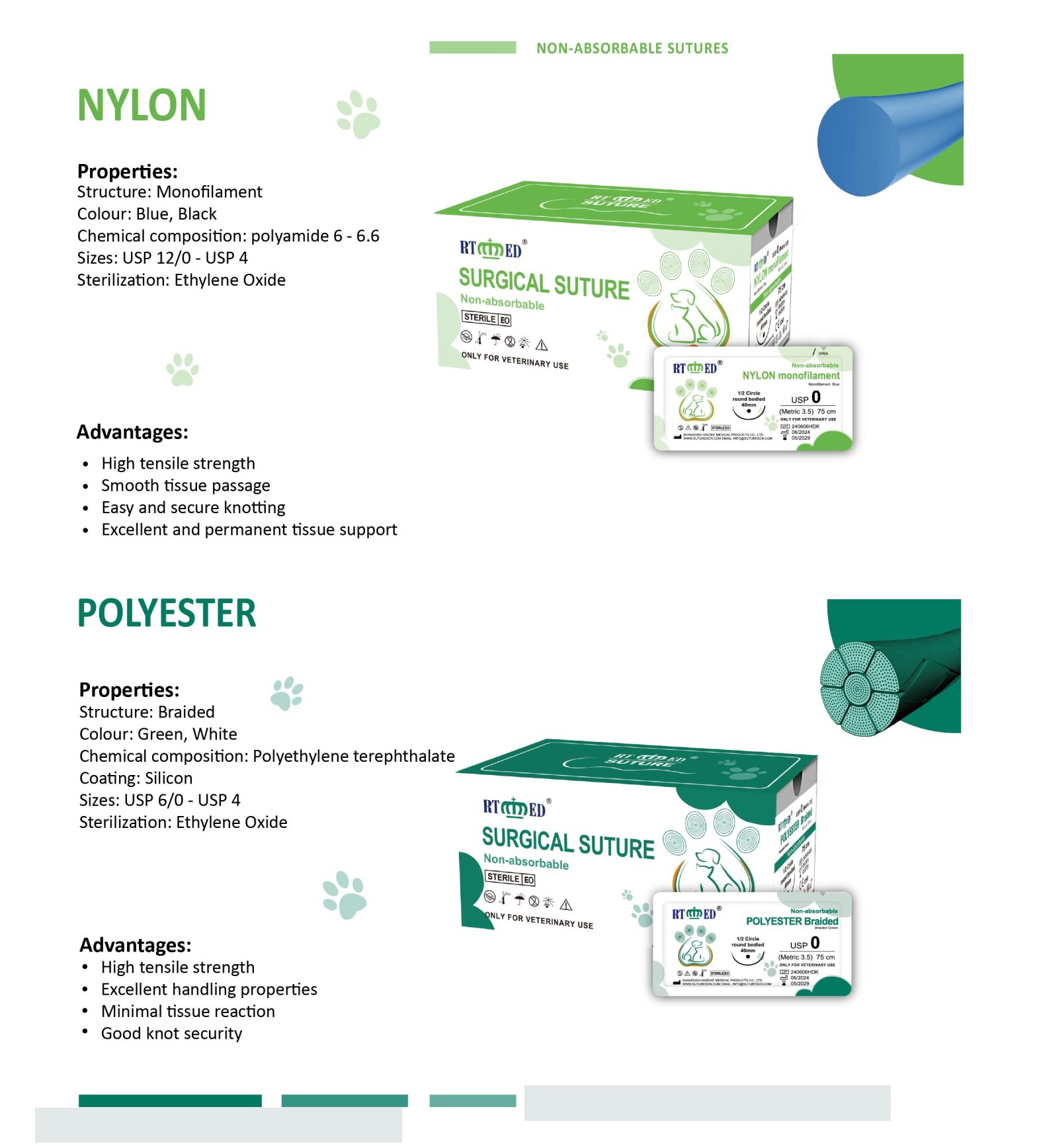veterinary non-absorbable sutures